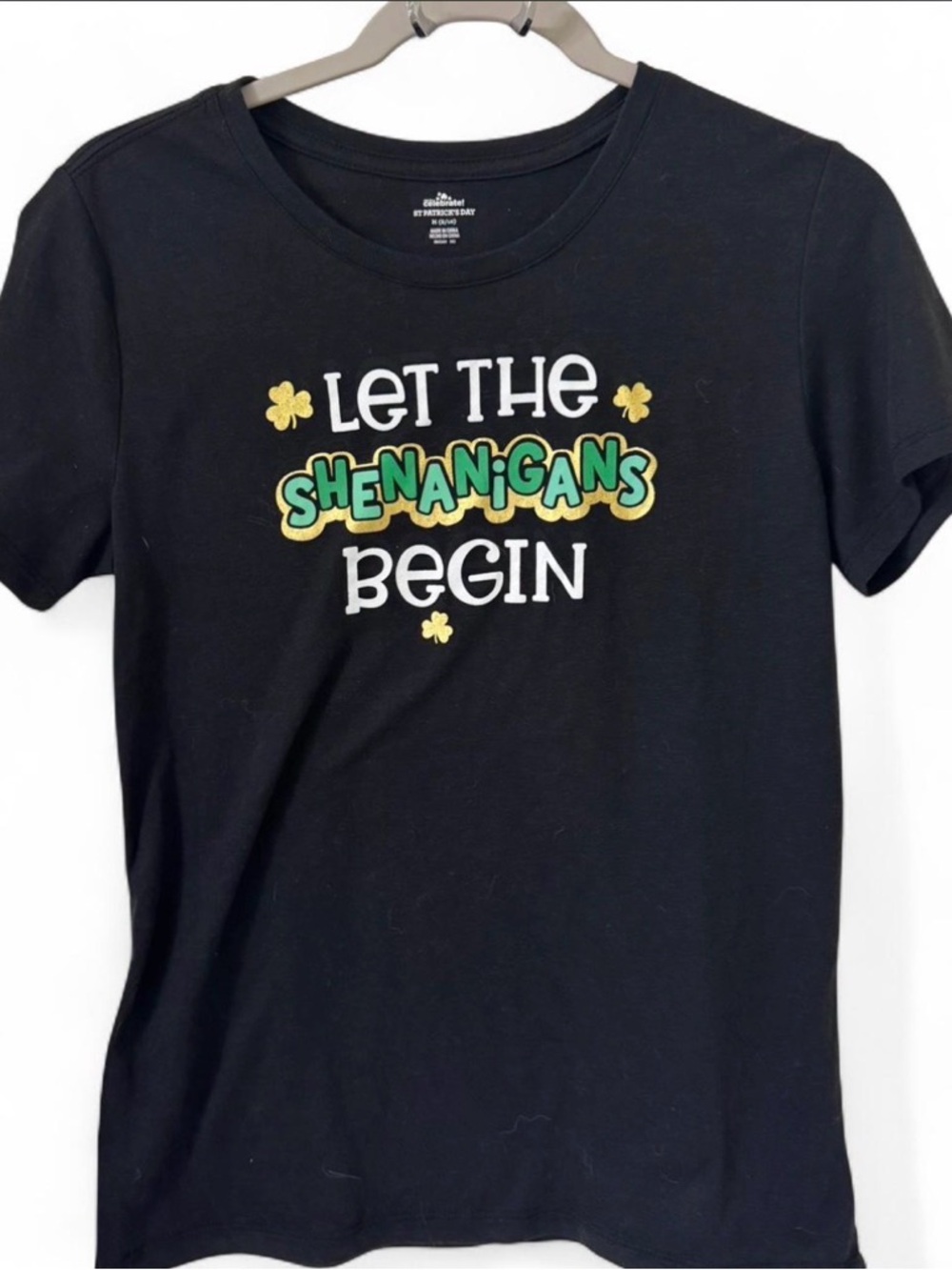 Let The Shenanigans Begin Black Short Sleeve Graphic Tee